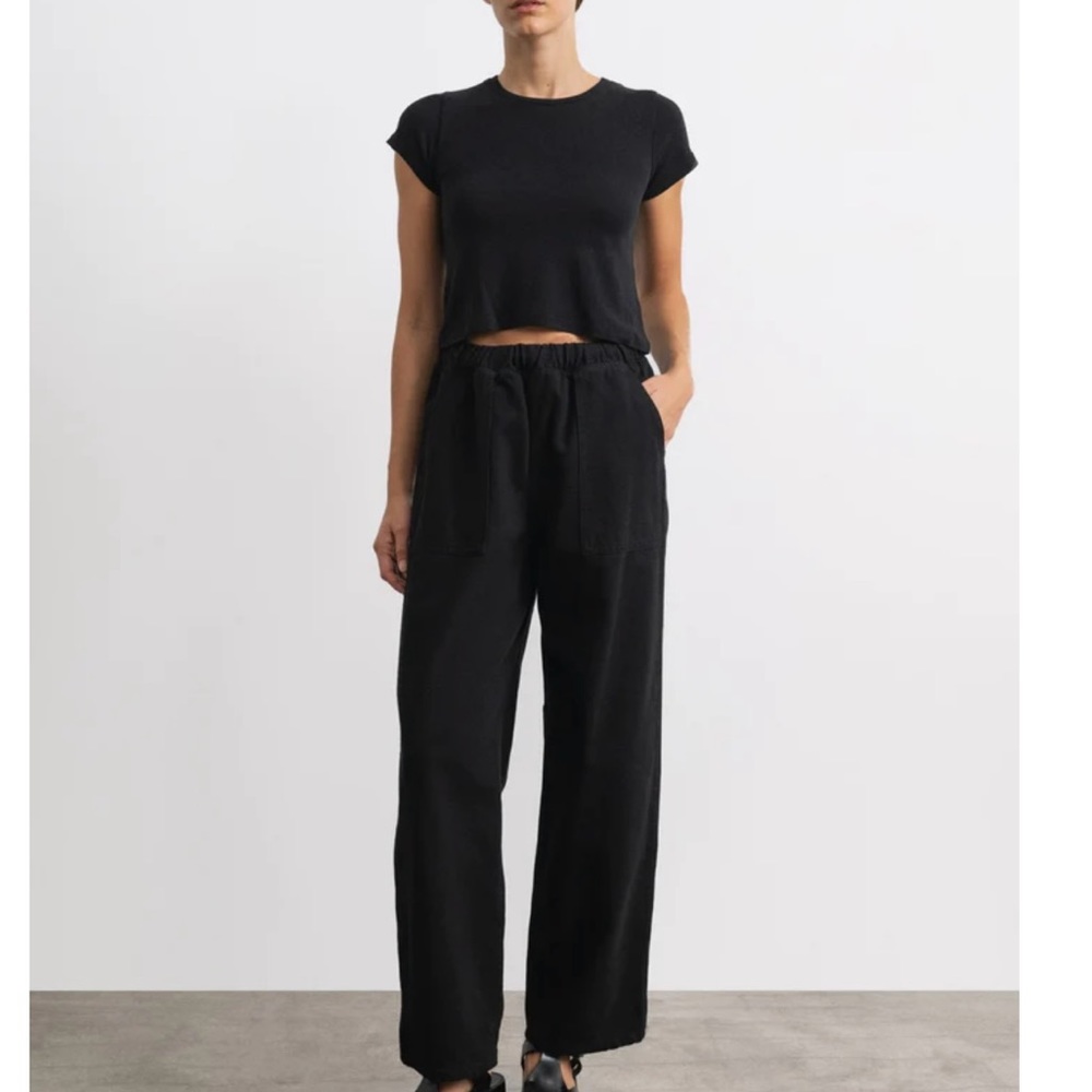 Ozma linen black drawstring pant